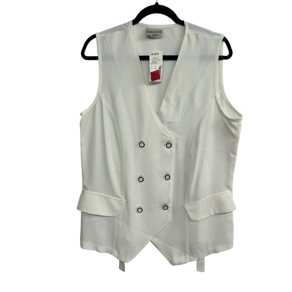 Career Chic Sleeveless Vest Fashion Bug White Plus Size 14/16W - Picture 1 of 7